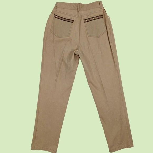 Cache Vintage Embellished Jacket‎ Pants Women's S Brown Studded Western - Picture 8 of 9